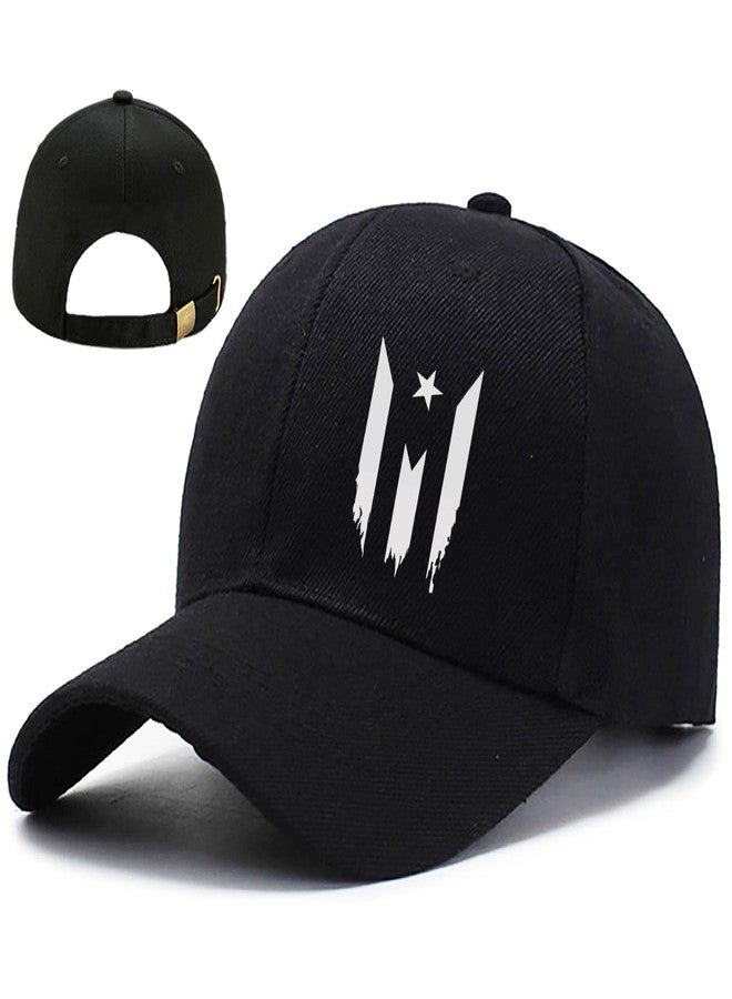 viofre Mens Hat Baseball Hats for Mens Snapback Hats for Men Black Baseball Cap Puerto Rico Flag Hats for Women Cotton Fitted Trucker Adjust Hiphop Flat Bill Hat for Men Gifts Fishing Dad Hat - Image 1